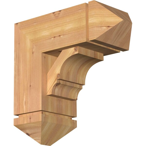 Ekena Millwork Balboa Arts and Crafts Smooth Bracket w/ Offset Brace, Western Red Cedar, 7 1/2"W x 18"D x 18"H BKT0806X18X18BOA03SWR - main